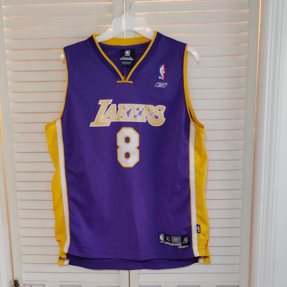 Reebok Lakers Purple and Gold #8 Basketball Jersey